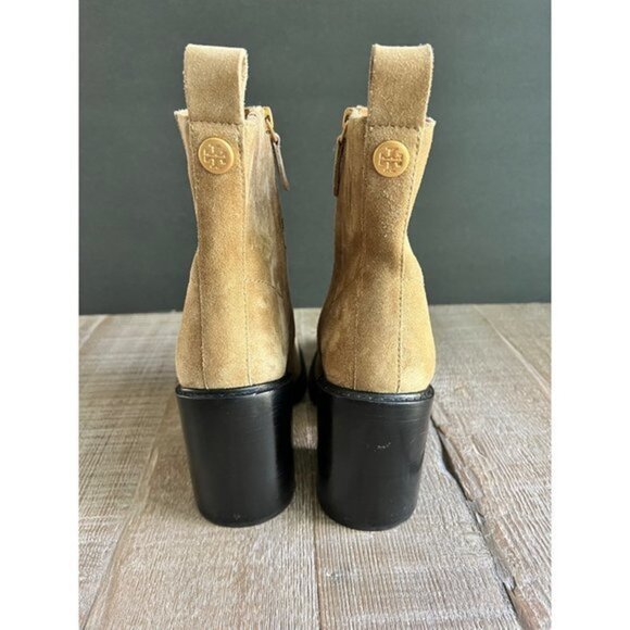 NWOB TORY BURCH Sierra Heeled Ankle Suede Square Toe size 8.5 - Picture 5 of 11
